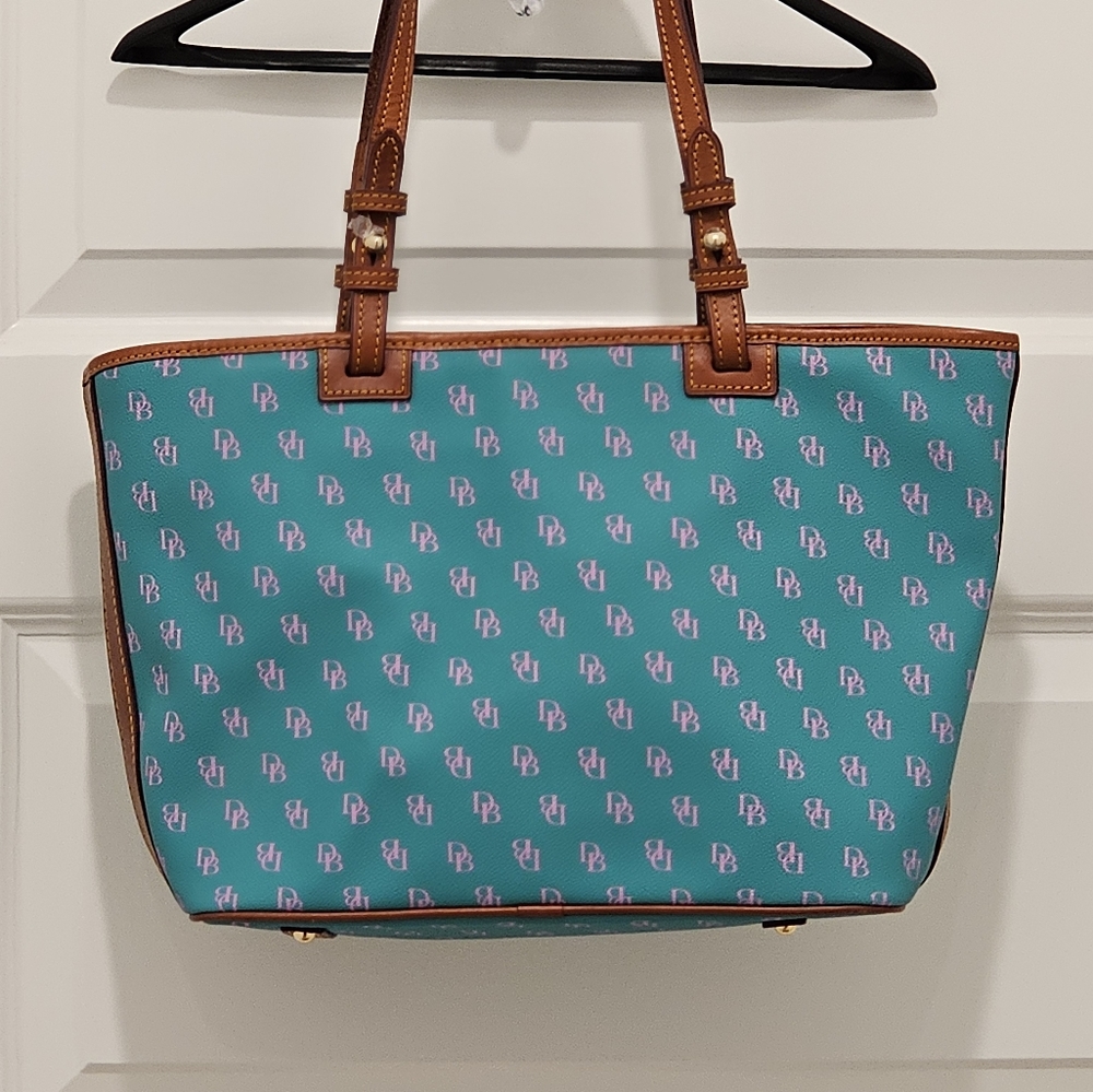 Dooney & Bourke Gretta Leisure Shopper Tote Spearmint Teal Pink Like New - Picture 9 of 9